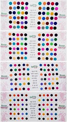Roop Nikhar Regular Bindibollywood style plain Coloured Bindis Sticker,Indian Multicolor Bindi (pack off 240 Bindi)