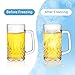 Cambareign Beer Mug Set of 2, 20oz Crystal Beer Glasses with Handle, Glass Beer Mugs for Freezer, Gifts for Men