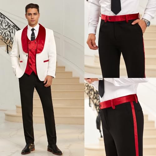 Men's Suit Slim Fit 3 Piece Suits for Men Wedding Tuxedo Floral Suit Jacket Vest Pants Set Business Prom Suit2