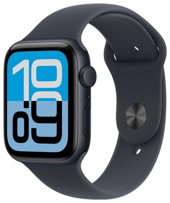 Apple Watch SE 3 GPS 40 mm Smartwatch mit Midnight Aluminiumgehäuse mit Midnight Sport Band M/L, Fitness- und Schlaf-Tracker, Pulsmesser, Always-On-Display, wasserabweisend