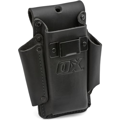 Image of OX Tools Ultimate Leather & Nylon Tape Measure/Knife/Pencil Holder, Top Grain Leather & Kevlar® Reinforcements
