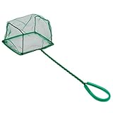 Pawfly 6 Inch Aquarium Fish Net Large Nylon Fishing Nets with Plastic Handle for Fish Tank, Green...