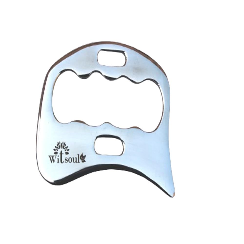 Witsoul Gua Sha sha, gua sha facial tools, stainless steel guasha tool for facials and body spa acupressure treatment scraping face massage tool (Panch Guasa) Witsoul Gua Sha sha, gua sha facial tools, stainless steel guasha tool for facials and body spa acupressure treatment scraping face massage tool (Panch Guasa)