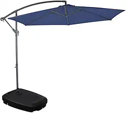 Kit Ombrelone Bora Bora Guarda Sol 3 Metros Com Base Plástica 55L - Mor - Azul