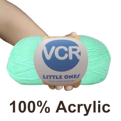 Image of VCR Light Cyan Yarn, 100 Grams Hank, 190 Meters Length, Acrylic Ball for Crochet and Knitting, Soft Crosia Threads, Pack of 1 Yarn, Suitable for DIY Crafts