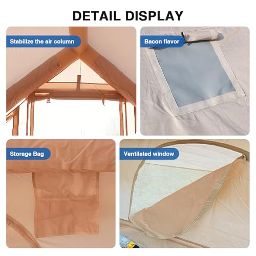 Carpa inflable para camping 4 personas beige fácil armado miniatura 2