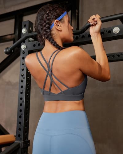 Image of RUNNING GIRL Sports Bras for Women,Strappy Crisscross Back Padded Low Impact Running Sports Bra with Removable Cups
