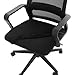 2 PCS Chair Seat Cover Stretchable Office Chair Covers Bottom Only Elastic Spandex Strech Computer Desk Chairs Seat Cushion Slipcovers Removable Machine Washable for Dining Room Desk (Black)