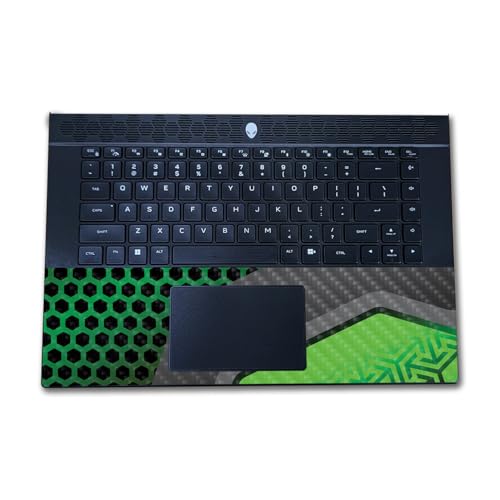 Image of Carbon Fiber Laptop Skin Compatible with Alienware M16 R2 (2024) - Hex Green - Premium 3M Vinyl Protective Wrap Decal Cover - Easy to Apply | Crafted in The USA by MightySkins