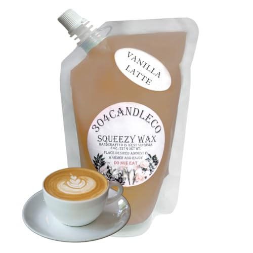 304CandleCo Large Squeeze Soy Wax Melt - 50 SCENTS! - Highly Fragrant &amp; Hand-Crafted - Easy Mix &amp; Match - American Made - Perfect for Wax Warmers (8oz, Vanilla Latte)