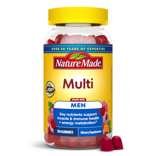 Nature Made Multi for Him, Mens Multivitamins Gummies, Energy Metabolism Support, Multivitamin for Men, 150 Gummy Vitamins and Minerals, 75 Day Supply