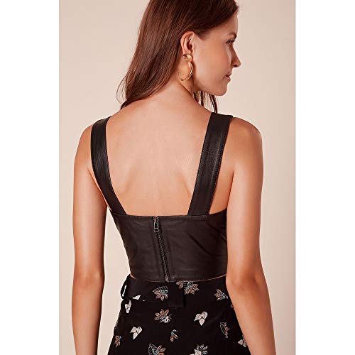 Top Cropped Couro Preto - 42