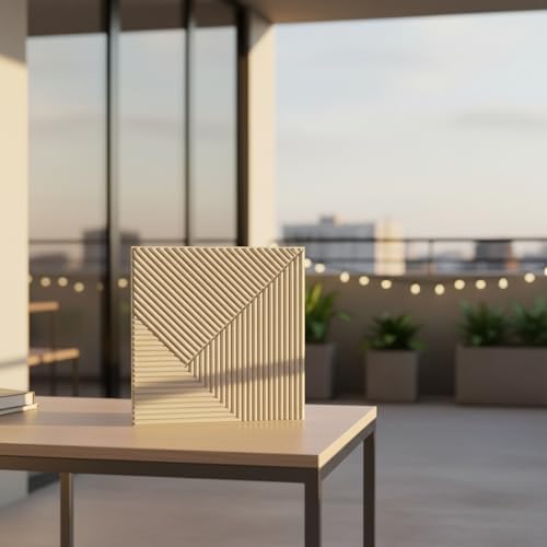 Image of Kayra Decor 3D Wall Panel - PVC Fluted Design, White Tail Color 19.7 inch x 19.7 inch (Pack of 18) - Covers 48.51 Sq. Ft.