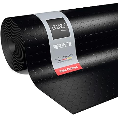 LILENO HOME Rubber Mat Sold by the Metre 140 x 100 cm - Rubber Runner Dimple Mat (3 mm) as Workshop Floor, Non-Slip Mat, Workbench Cushion and Floor Mat - Rubber Mat for Cellar, Trailer, Garage Cover