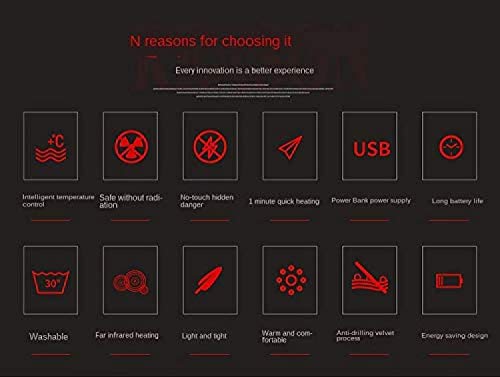 Chaleco calefactable para evitar el frío corporal abrigo térmico lavable USB rojo M 3