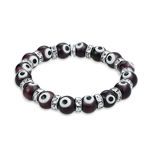 Bling Jewelry Turkish Dark Purple Evil Eye Glass Bead Stretch Bracelet For Women Teens Rondelle Crystal Spacers For Protection And Good Luck Bling Jewelry Turkish Dark Purple Evil Eye Glass Bead Stretch Bracelet For Women Teens Rondelle Crystal Spacers For Protection And Good Luck