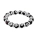 Bling Jewelry Turkish Black White Evil Eye Glass Bead Stretch Bracelet for Women Rondelle Crystal Spacers for Protection and Good Luck