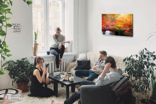 Panther Print, Canvas Wall Art, Pictures for Living Room and Bedroom, Modern Prints in Frames, Japanese Autumn Leaves Trees Canvas, Print for Special Occasions (36x24 Inch)