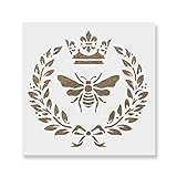 Royal Bee Stencil - Decor Stencil, Queen Bee Stencil, French Bee Stencil, Royal Bee Art, Royal Bee Stencil