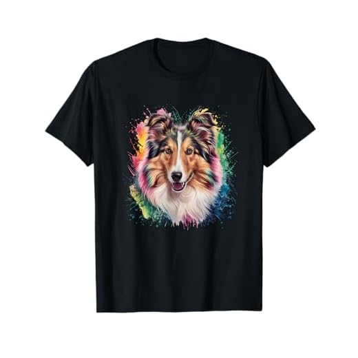 Bunte Rough Collie T-Shirt für Tierliebhaber