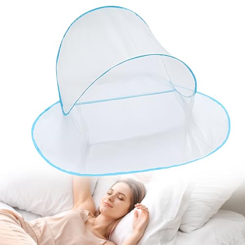 LEKEFETO Mini moustiquaire pliable ultra légère pop-up portable pour linge de lit, camping, voyage, terrasse, installation facile et rapide – 140 x 80 x 56...