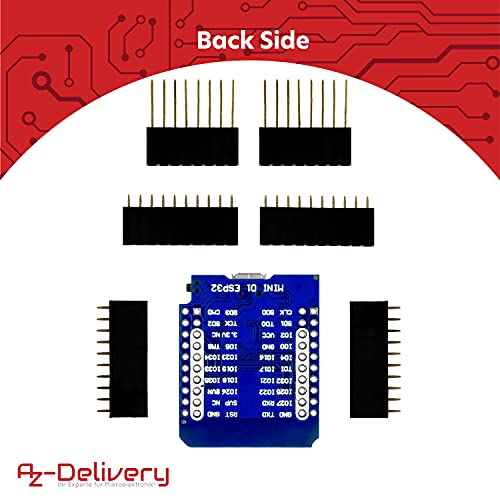 AZDelivery 3 x ESP32 D1 Mini NodeMCU Microcontrôleur WiFi ESP32-WROOM-32 Module Compatible avec Arduino incluant Un E-Book!