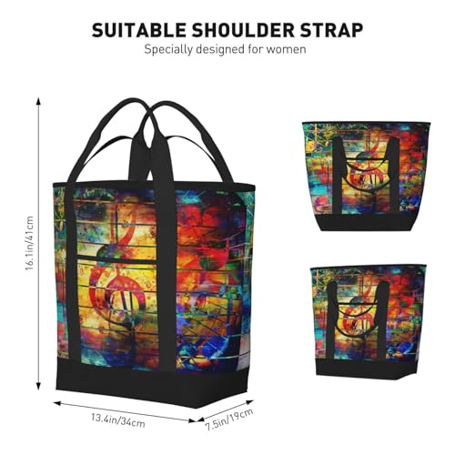 Cute Expression Printed Music Premium Insulated Tote Bag – Heavy-Duty Handles, Perfect For Supermarket Trips, Picnics & Daily Commute3
