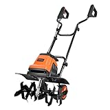 VEVOR Corded Electric Tiller, 18 Inch Tilling Width Garden Rototiller, 15-Amp Motor Heavy-Duty Tilling Machine, Cultivator with Steel Tines and Foldable Handle, for Lawn, Yard, and Gardening Care