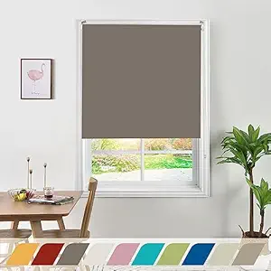 Deco Window Roller Blinds for Windows with Polyester Blend Light Filtering Sun Blockage Corded Roller Curtains Complete UV Protection for Home & Office Roll-Up Shades (36