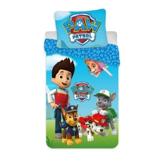 arlis Parure Housse De Couette Paw Patrol - 140 x 200 Cm avec taie d'oreiller Paw Patrol (Parure de lit Pat' Patrouille)