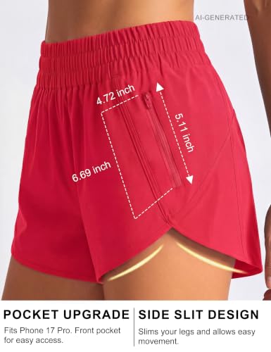 Image of BMJL Women's Athletic Shorts Running Workout Shorts Gym High Waisted Summer Short with Waistband Pocket