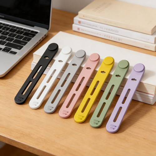 MFUSUL 42 Stück Silikon Kabelbinder, Wiederverwendbare Kabelbinder in 7 Farben, Verstellbare Kabelbinder für Heim-, Reise- und Bürokabel, Kabelorganizer für Audiokabel, Netzwerkkabel und Ladekabel