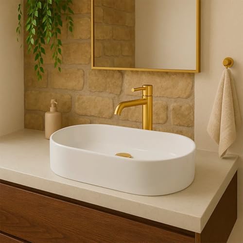 Cuba Branca Para Banheiro Lavabo Pia Apoio Sobrepor Oval 43x25 Ír...