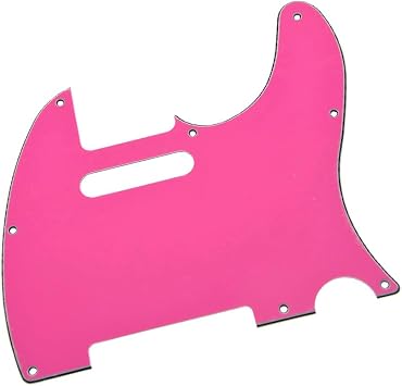 8 Hole Guitar Pickguard for Telecaster Guitar Pick Guard Without Neck Pickup Mounting Holes Scratch Plate for USA/Mexican Standard FD TL Pink 3ply