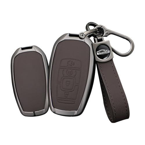 Coque porte-clés pour Lincoln en cuir marron | L'élégance automobile