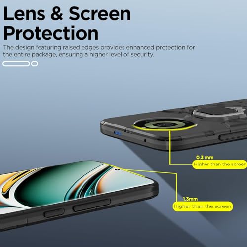 Image of Pikkme Back Cover for Realme 11 Pro /Pro Plus 5G | 360 Protection | Ring Holder | Kickstand | Tough Armor Case (Black)