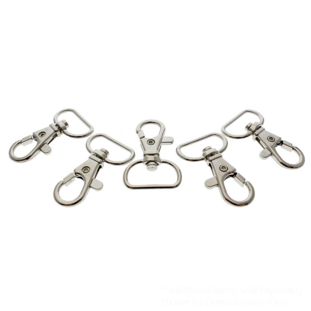 Pack of 10, Premium Metal Lobster Claw Clasps, 360 Swivel Clips Trigger Snap Hooks, Wide 3/4 Inch D Ring Lobster Hooks (10 Pcs)-image-18