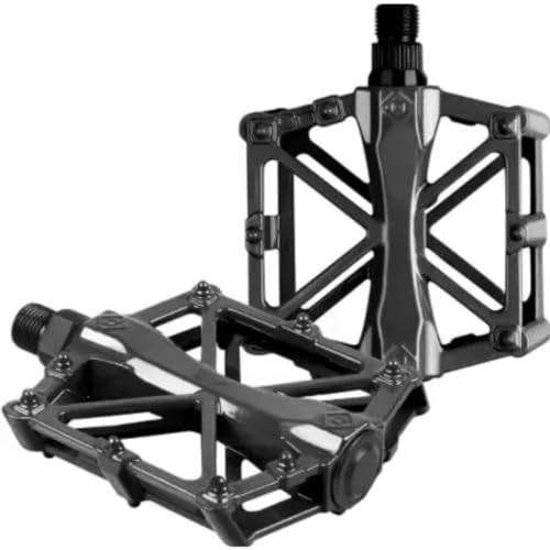 Aluminium Alloy MTB Cycle Road Bicycle Flat Pedals Pedal (Black) 5 41WvBmdceaL
