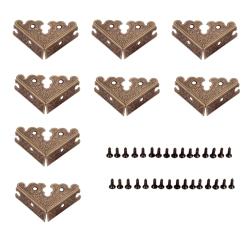dophee 8Pcs Decorative Corner Protectors, Retro Style Edge Safety Guards Covers for Picture Frame Album Jewelry Box Gift Box Wooden Case Chest Tables Cabinet Furniture, 1.34