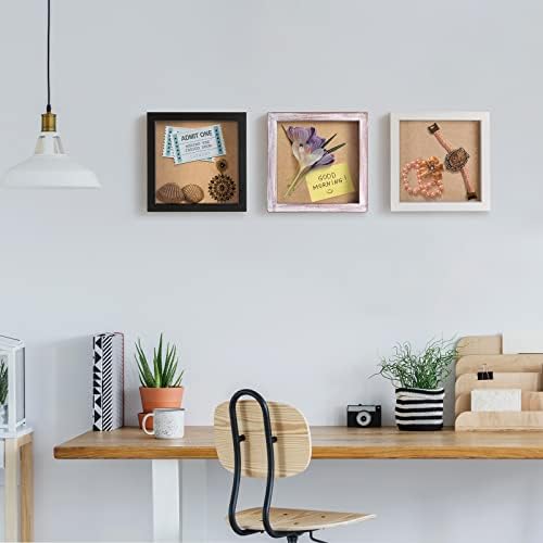 TJ.MOREE Small Shadow Box Frame 5 x 5 Shadowbox Display Case Wooden Picture Frame with Glass Wedding Memorabilia Medals Photos for Wall and Tabletop - Grey