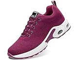 IYVW 1727 Damen Sportschuhe Laufschuhe Schnürschuhe Fitness Sneakers Violett 39 EU