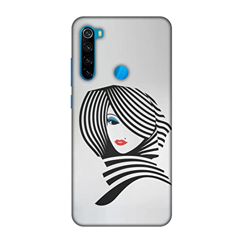 Image of Printed Mobile Back Hard Case Cover for Xiaomi Redmi Note 8 | Girl, Cute Girl, Eye Lashes, Scarf, Lipstick-2197