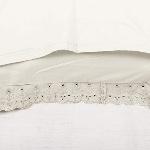 Image of VHC 100% Cotton Lace Pillow Cover /Case Set (Pack of 2) Off-White, Standard