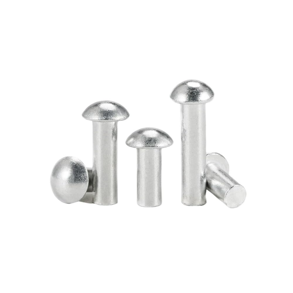 Aluminum Round Head Rivets DIN660 - M2, M2.5, M3, M4, M5, M6, M8 - Lightweight & Corrosion-Resistant Fasteners(1000 M2 x 8mm)