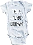 Baby Tee Time Girls' I Believe You were Expecting Me One Piece 0-3 Months White