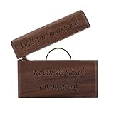 Yoption Custom Wedding Ring Box, Wooden Handcrafted Jewelry Ring Case for Wedding Ceremony Ring Storage