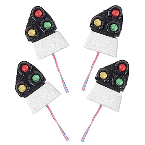 ARTIBETTER 4pcs Mini Railroad Signal Lights for Model Train Sets Realistic Miniature Decor Elements for DIY Table Layout