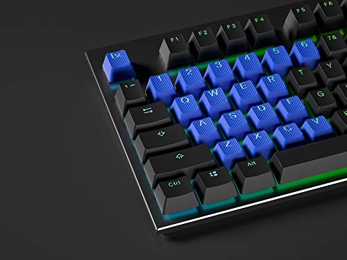 Image of HK GAMING Rubber Backlit Doublesht Keycap Set | OEM Profile for Mechanical Keyboard (23 Keys, Dark Blue)