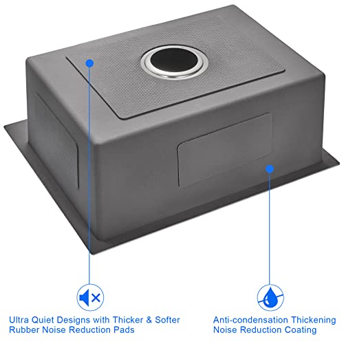 20-Inch Drop In Kitchen Sink, Tsibomu Stainless Steel Single Bowl Small Kitchen Sink Brushed Nickel, 20X16X9 #TOP5