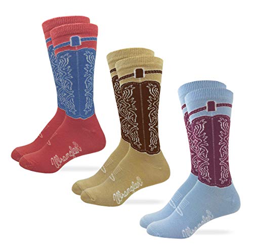 Wrangler Womens Western Cowgirl Crew Boot Socks 3 Pair Pack